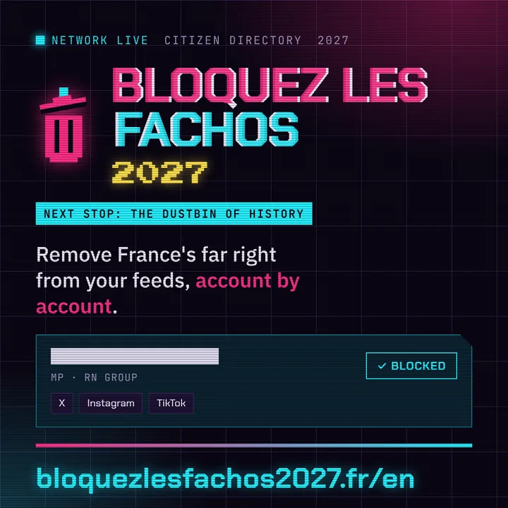 Square visual, Bloquez les fachos 2027