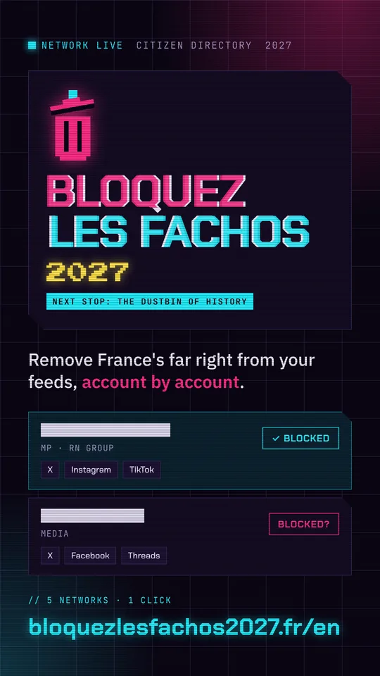 Story visual, Bloquez les fachos 2027
