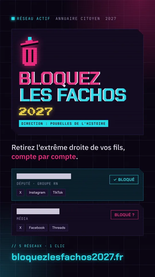 Visuel story Bloquez les fachos 2027